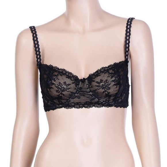 Embroidered Mesh Bra - Picture 1 of 3